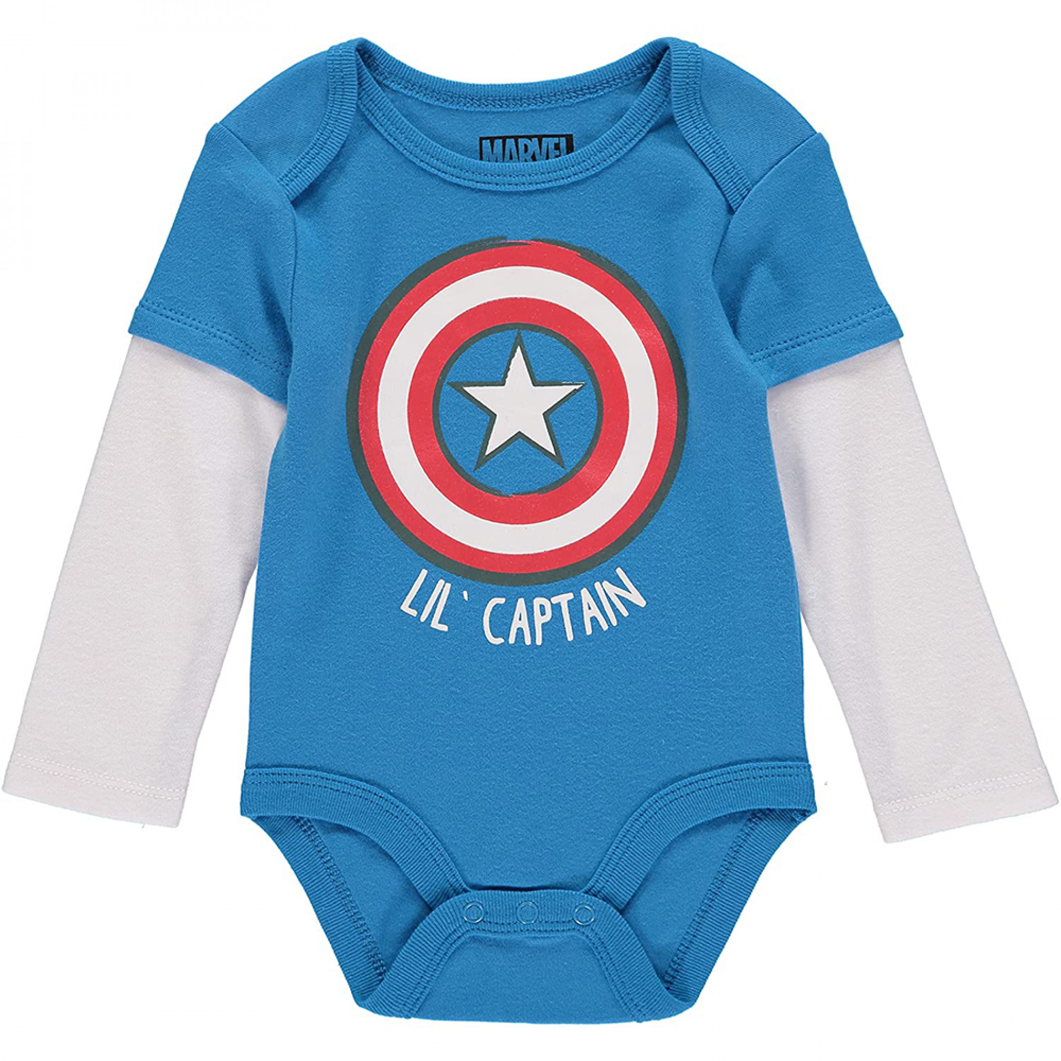Marvel Captain America 3-Piece Infant Bodysuit Pant and Hat Set